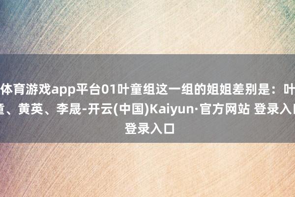 体育游戏app平台01叶童组这一组的姐姐差别是：叶童、黄英、李晟-开云(中国)Kaiyun·官方网站 登录入口