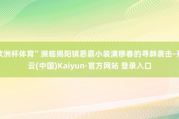 欧洲杯体育”濒临揭阳镇恶霸小装潢穆春的寻衅袭击-开云(中国)Kaiyun·官方网站 登录入口