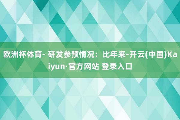 欧洲杯体育- 研发参预情况：比年来-开云(中国)Kaiyun·官方网站 登录入口