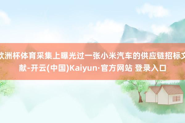 欧洲杯体育采集上曝光过一张小米汽车的供应链招标文献-开云(中国)Kaiyun·官方网站 登录入口