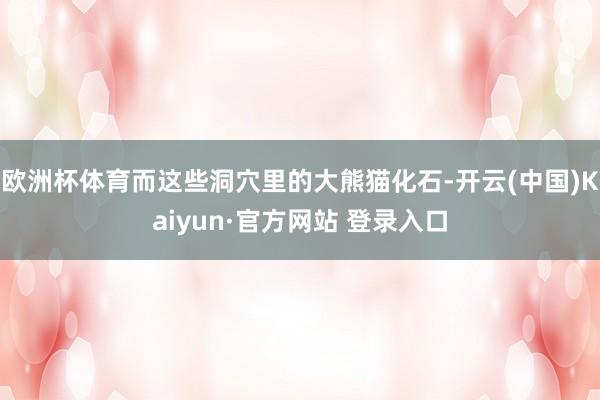 欧洲杯体育而这些洞穴里的大熊猫化石-开云(中国)Kaiyun·官方网站 登录入口