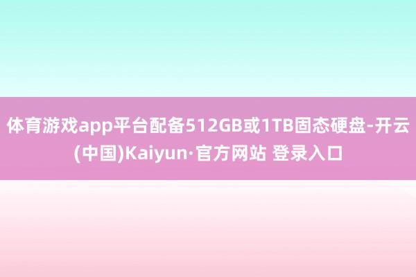 体育游戏app平台配备512GB或1TB固态硬盘-开云(中国)Kaiyun·官方网站 登录入口