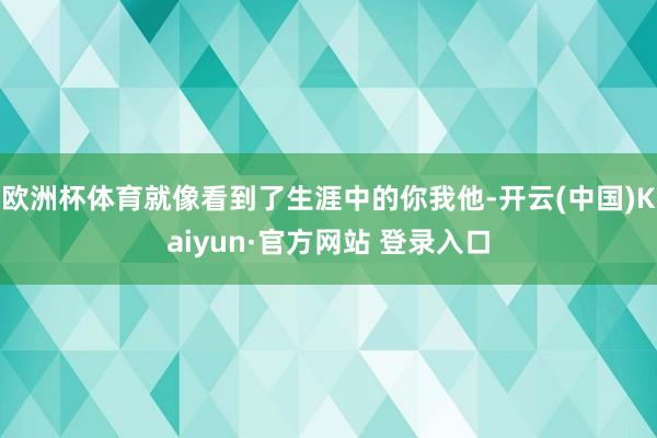欧洲杯体育就像看到了生涯中的你我他-开云(中国)Kaiyun·官方网站 登录入口