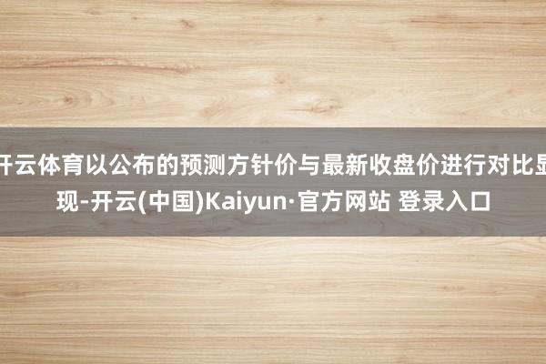 开云体育以公布的预测方针价与最新收盘价进行对比显现-开云(中国)Kaiyun·官方网站 登录入口