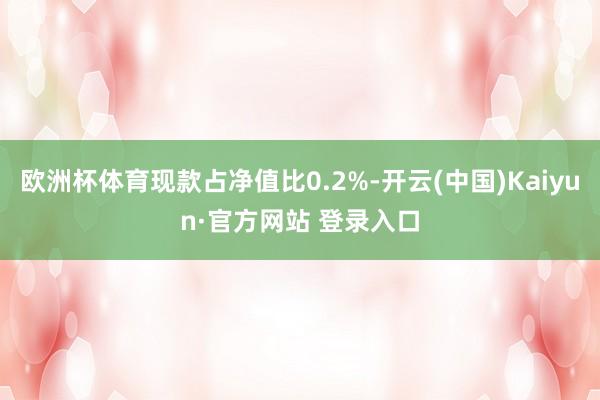 欧洲杯体育现款占净值比0.2%-开云(中国)Kaiyun·官方网站 登录入口