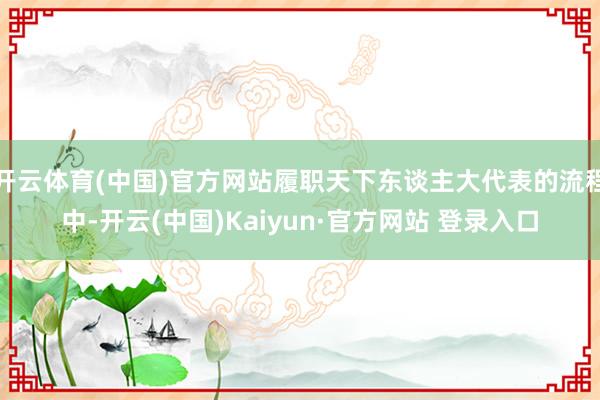 开云体育(中国)官方网站履职天下东谈主大代表的流程中-开云(中国)Kaiyun·官方网站 登录入口