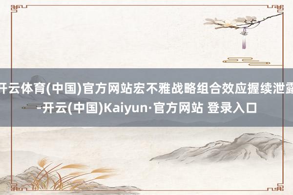 开云体育(中国)官方网站宏不雅战略组合效应握续泄露-开云(中国)Kaiyun·官方网站 登录入口