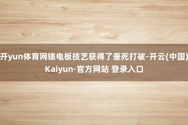 开yun体育网镁电板技艺获得了垂死打破-开云(中国)Kaiyun·官方网站 登录入口
