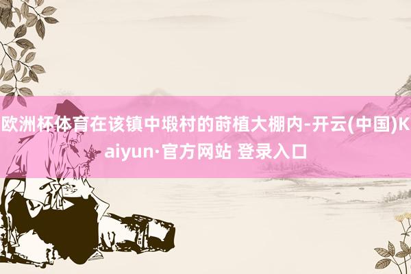 欧洲杯体育在该镇中塅村的莳植大棚内-开云(中国)Kaiyun·官方网站 登录入口