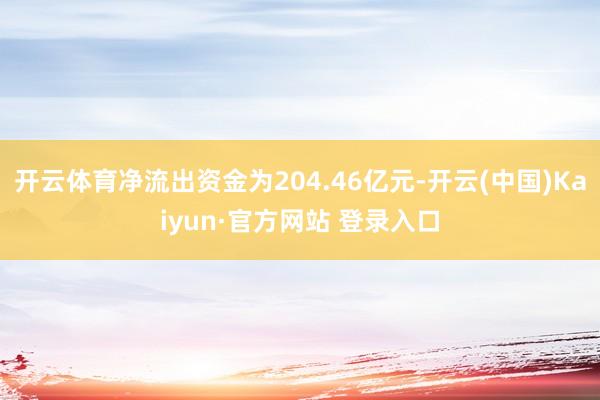 开云体育净流出资金为204.46亿元-开云(中国)Kaiyun·官方网站 登录入口
