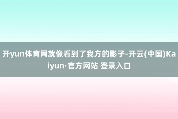开yun体育网就像看到了我方的影子-开云(中国)Kaiyun·官方网站 登录入口