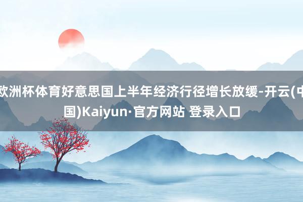 欧洲杯体育好意思国上半年经济行径增长放缓-开云(中国)Kaiyun·官方网站 登录入口