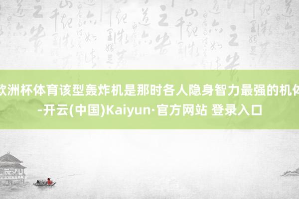 欧洲杯体育该型轰炸机是那时各人隐身智力最强的机体-开云(中国)Kaiyun·官方网站 登录入口