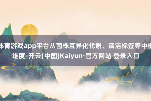 体育游戏app平台从菌株互异化代谢、清洁标签等中枢维度-开云(中国)Kaiyun·官方网站 登录入口