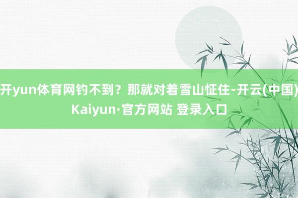 开yun体育网钓不到？那就对着雪山怔住-开云(中国)Kaiyun·官方网站 登录入口