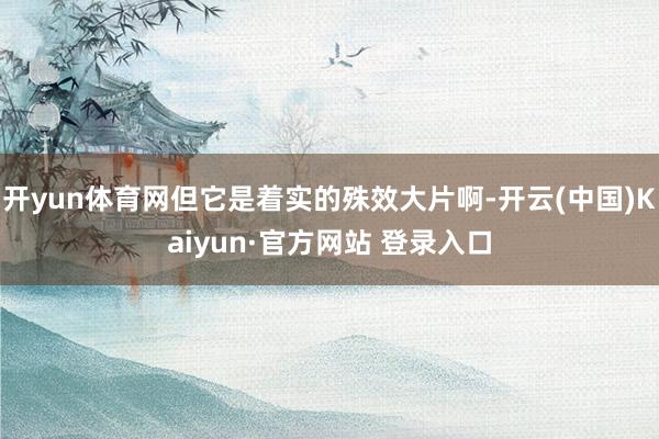 开yun体育网但它是着实的殊效大片啊-开云(中国)Kaiyun·官方网站 登录入口