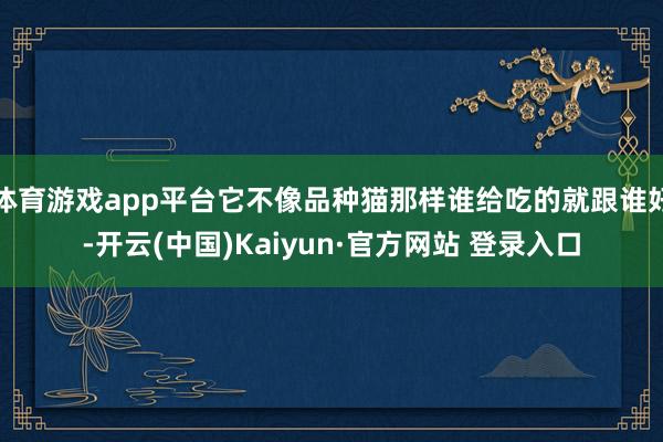 体育游戏app平台它不像品种猫那样谁给吃的就跟谁好-开云(中国)Kaiyun·官方网站 登录入口