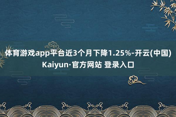 体育游戏app平台近3个月下降1.25%-开云(中国)Kaiyun·官方网站 登录入口