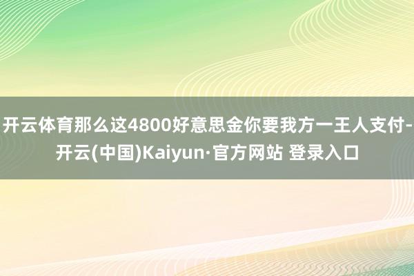 开云体育那么这4800好意思金你要我方一王人支付-开云(中国)Kaiyun·官方网站 登录入口